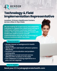 Render Health is Looking for a Technology and Field Implementation Representative