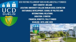 University College Dublin Visiting Fellowship 2025
